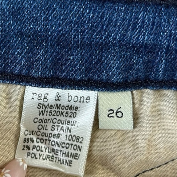 Rag & Bone Skinny Ankle Jeans, Zipper Detail, Stretch, Medium Wash - Size 26 - Picture 15 of 16